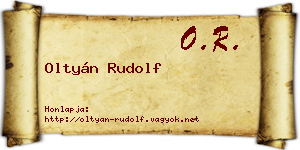 Oltyán Rudolf névjegykártya